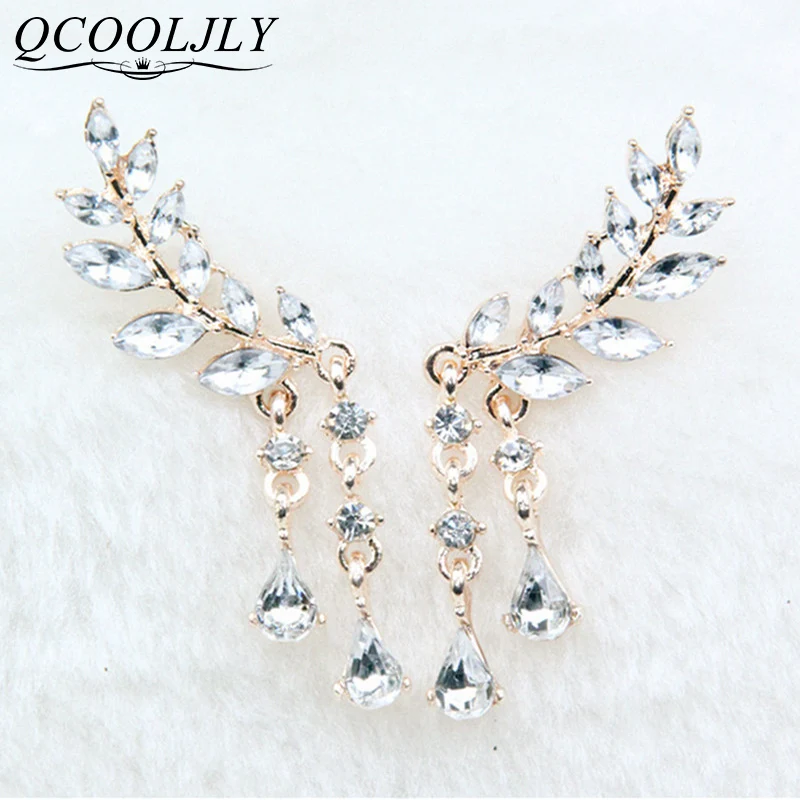 Женские серьги гвоздики с ангельскими крыльями QCOOLJLY стразы Из Инкрустированного