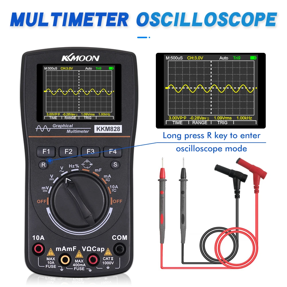 KKmoon 2 in 1 Professional High Definition Intelligent Digital Oscilloscope Multimeter 1MHz Bandwidth 2.5Msps Sampling Rate | Инструменты