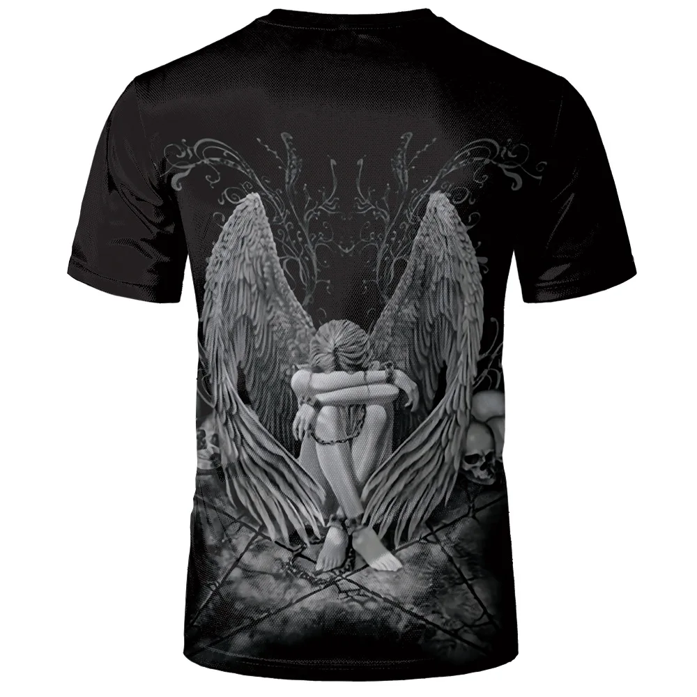 

Men's T-shirt 3D Fluorescent Angel Print T-shirt Unisex Trend 3D T-shirt Street Hip Hop O-neck Short Sleeve Super Large Size