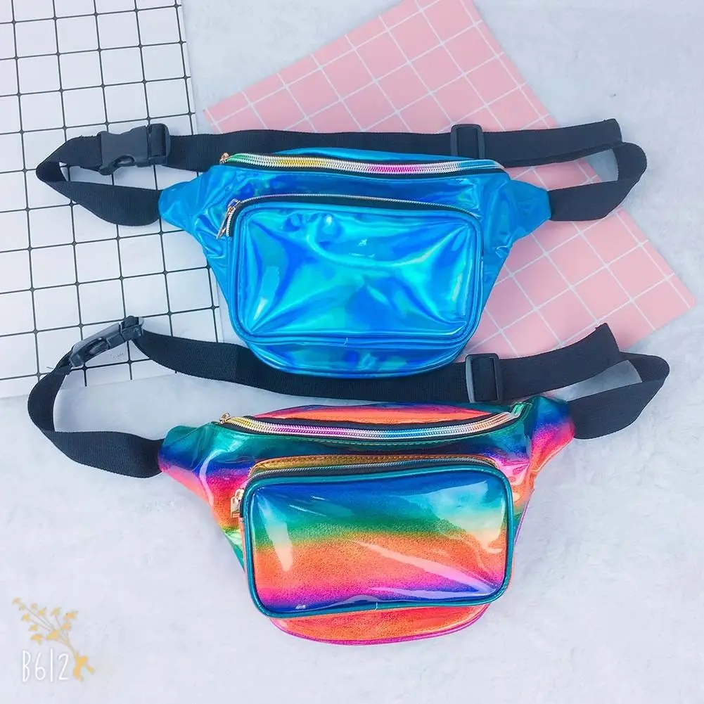 Женская и Мужская поясная сумка с прозрачными блестками сумка-кошелек для