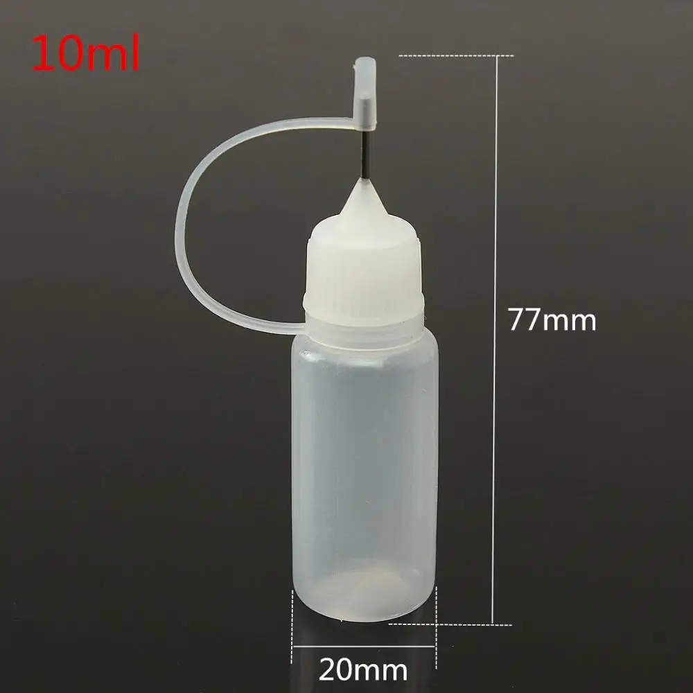 

5 10ml needle tip empty squeeze dropper bottles, cosmetic storage container bottle, solvent light oil eye drops