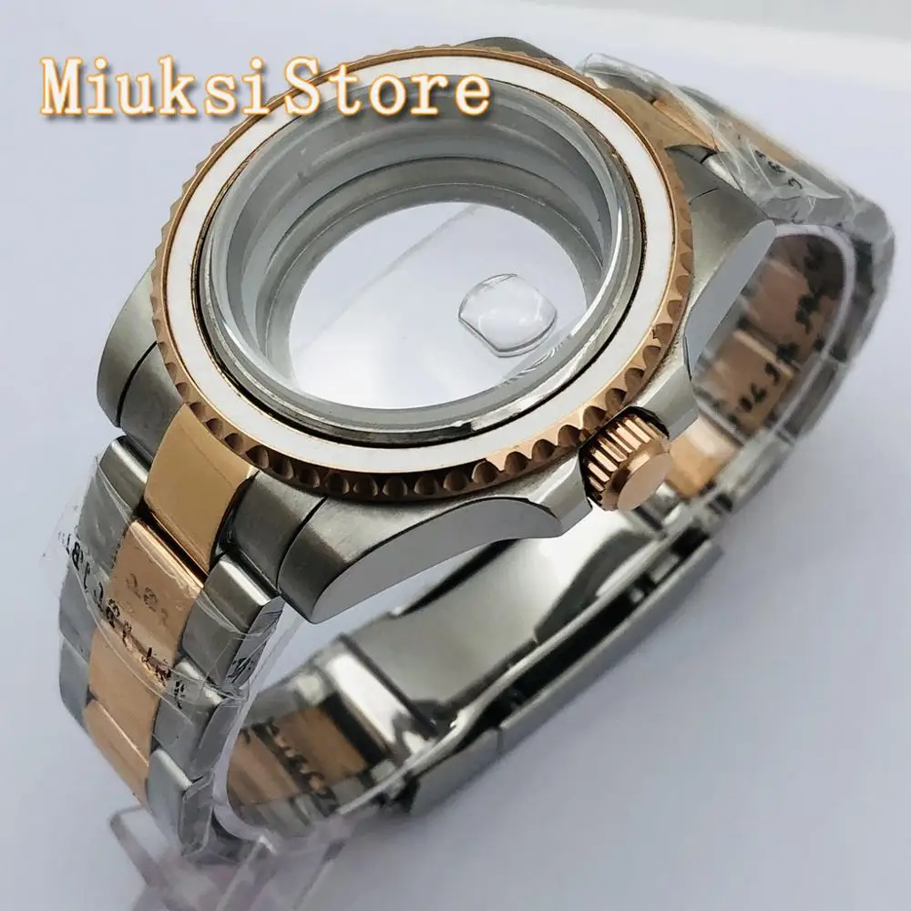 40mm silver rose gold sterile case transparent case back fit NH35 NH36 ETA2836 Miyota8205 8215 821A Mingzhu DG2813 3804 movement