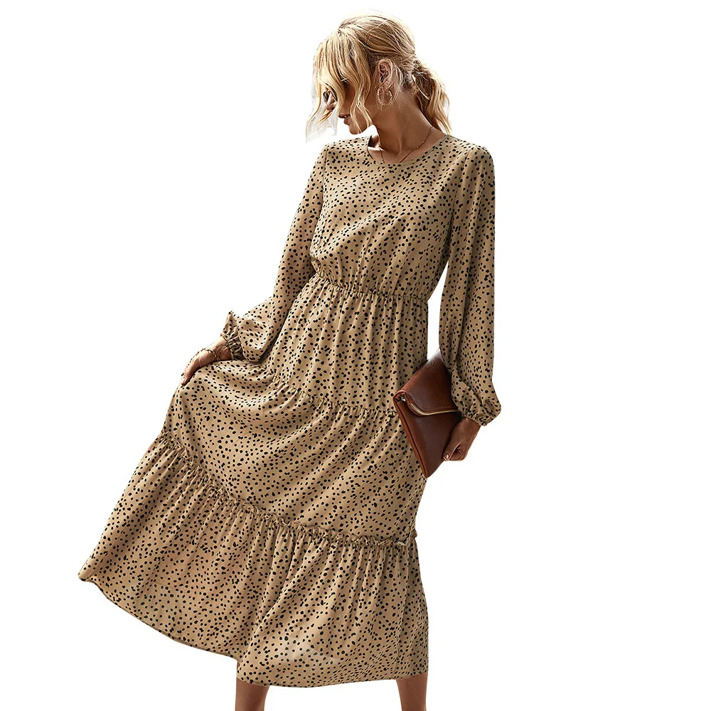 

Autumn and winter European and American elegant dress women