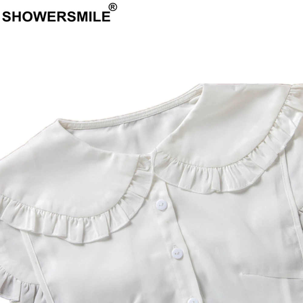 Съемный воротник SHOWERSMILE из шифона Питер Пэн милый белый имитация воротника