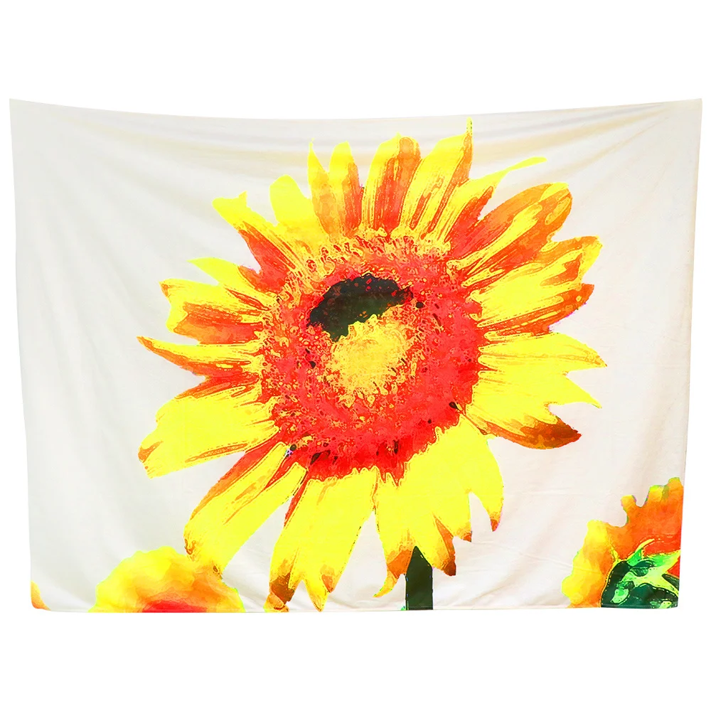 OHEART Подсолнух мягкий гобелен растительный цветок настенный Декор для дома ТВ фон