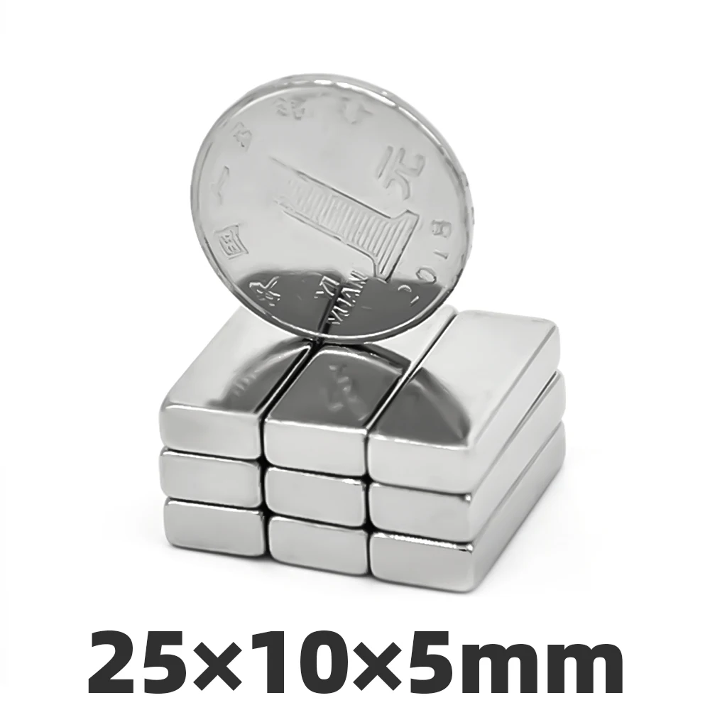Imanes 10 шт. 25x10x5 мм неодимовые магниты N52 Сильный блок постоянный маленький супер мощный электро Редкоземельный Магнит 25*10*5 мм