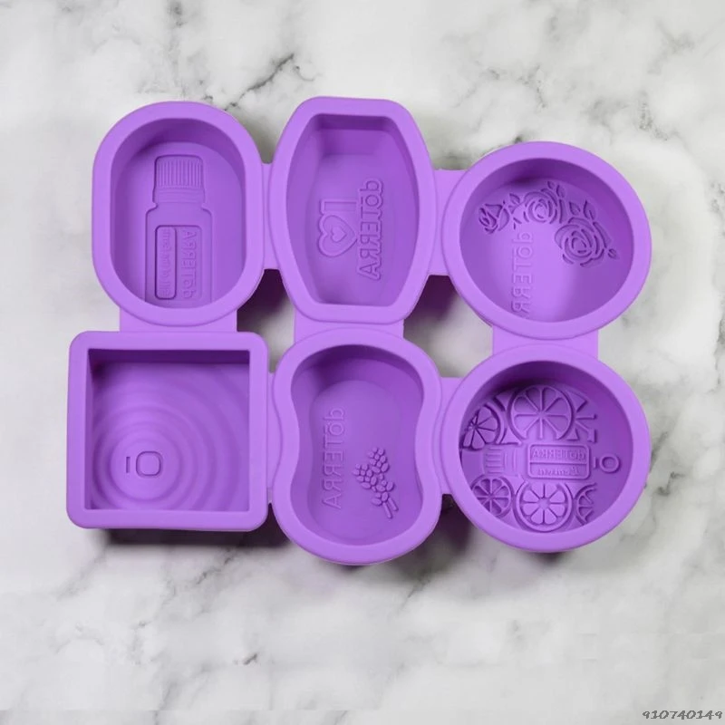 

6 Cavities 3D Soap Silicone Molds Soap Mold Homemade Candle Resin Bath Bomb Art wholesales