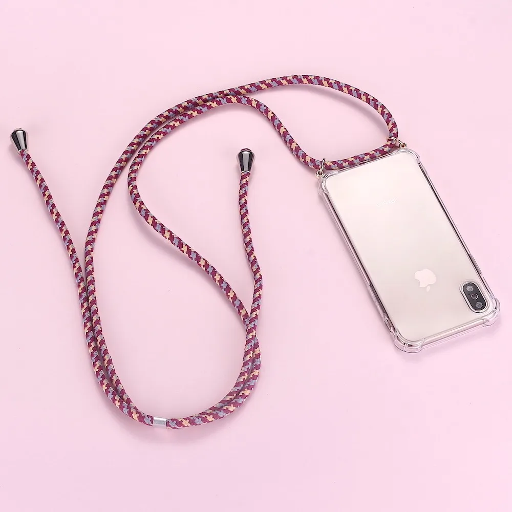 

Strap Cord Chain Phone Simple Necklace Lanyard Mobile Phone Case for Carry Cover to Hang For iPhone 11 Pro XS Max XR X 7Plus