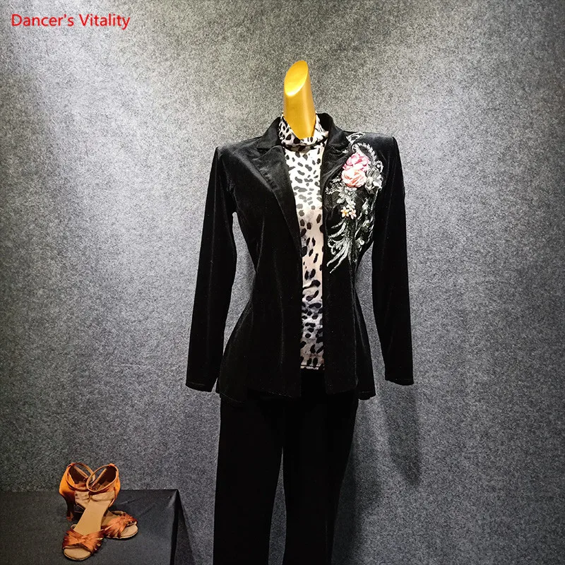 Бальная Сексуальная Современная одежда для латинских танцев с длинным рукавом