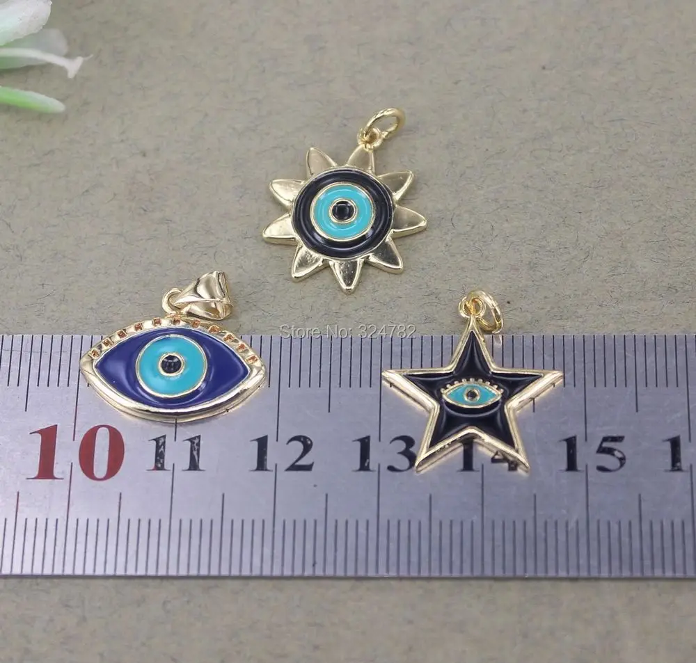 10 шт. эмалевые подвесные бусины в форме звезды с глазами Овальные Подвески для