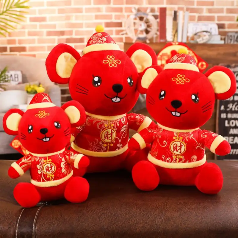 Крысиный год талисман Кукла бог богатства Зодиак крыса плюшевая игрушка | Дом и