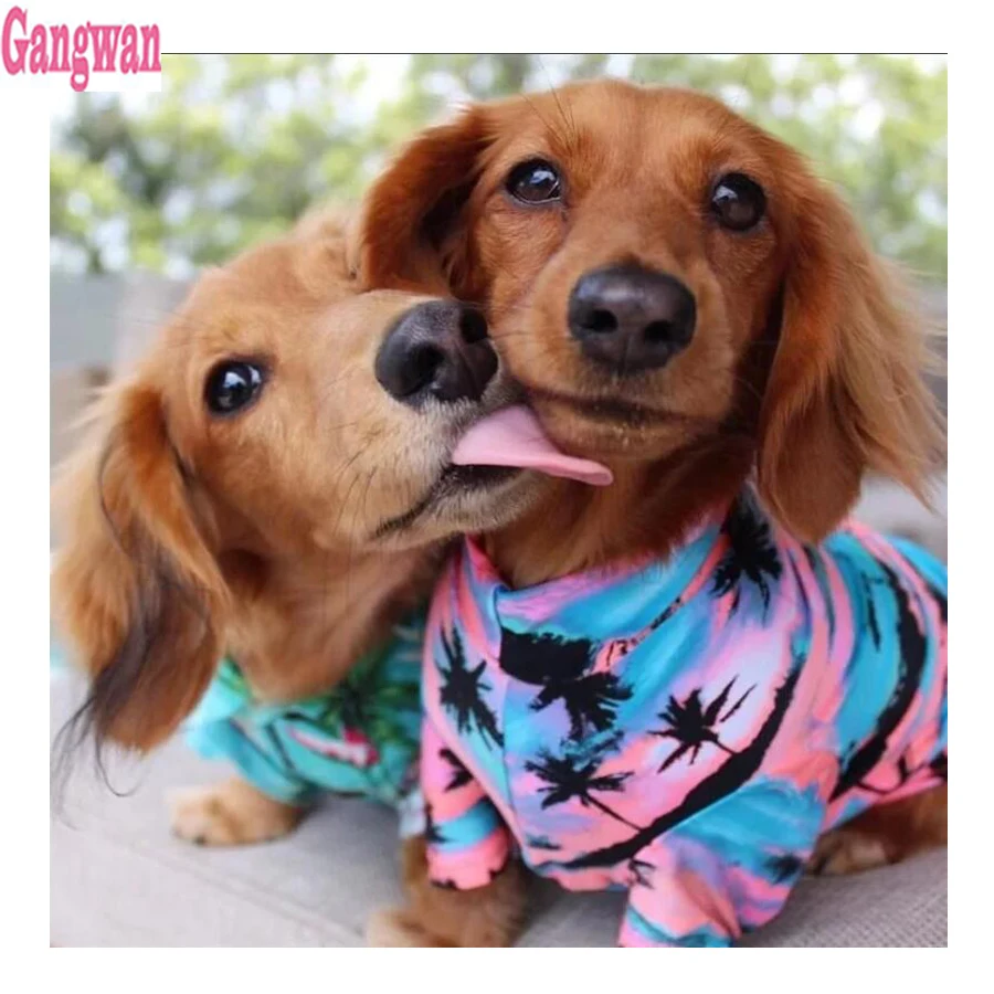 

Картина из эпоксидной смолы «такса» с изображением щенков