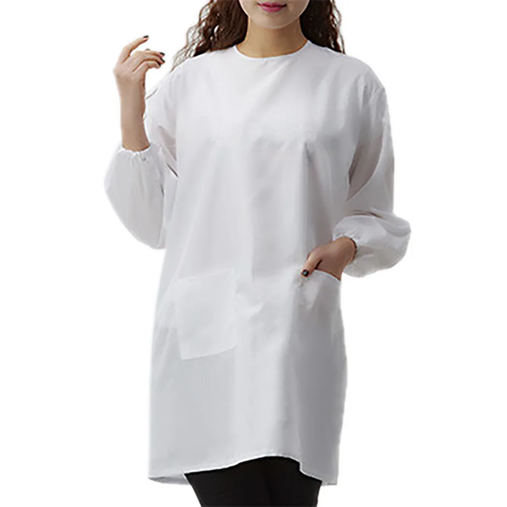 

Apron New Women Hair Cutting Cape Waterproof Salon Hairdressing Cloth Salon Apron Back Tie Closure Gown Wrap Long Sleeves