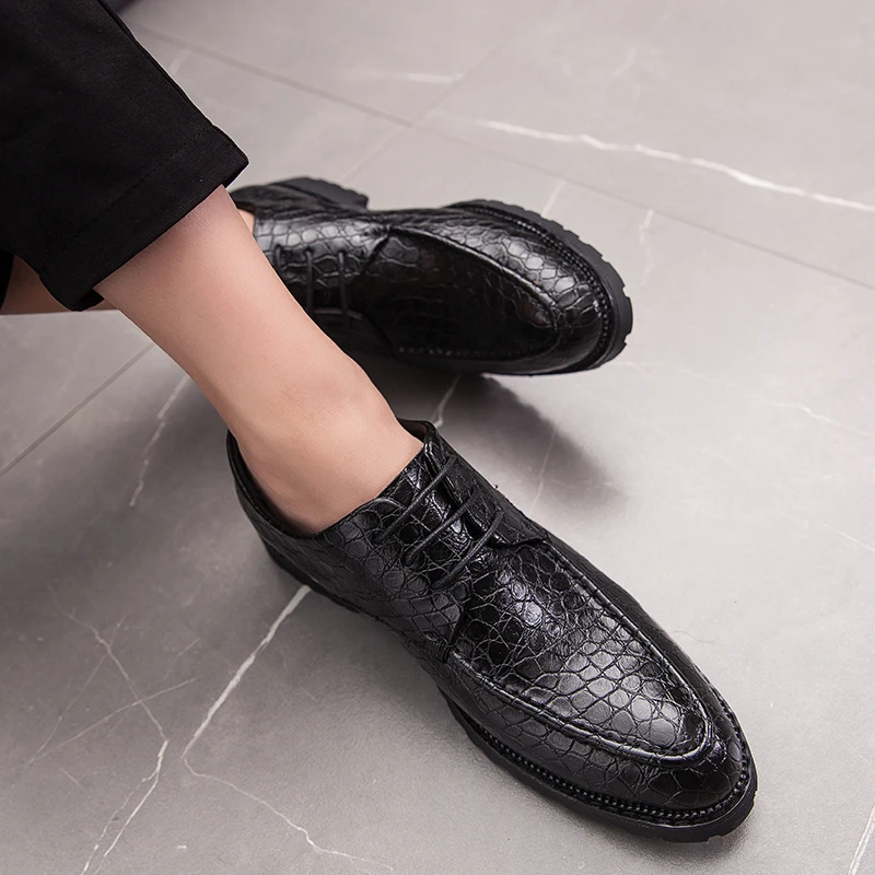 Кроссовки мужские кожаные на шнуровке повседневные уличные туфли-оксфорды