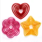 6 шт.компл. звезды сердце цветок печенье резак формы пластиковая лепешка Плунжер для печенья формы для фотографий DIY