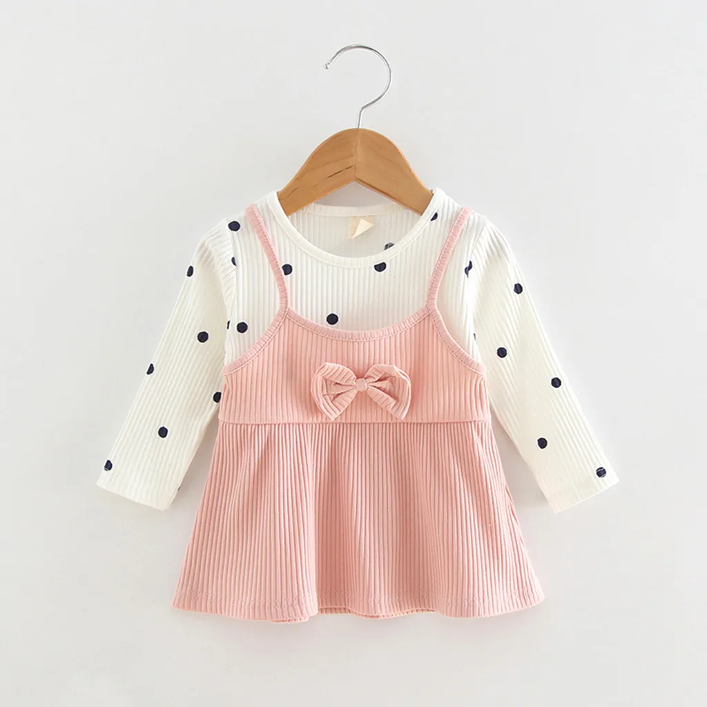 Корейские платья для девочек модная одежда детей Детская футболка с длинными