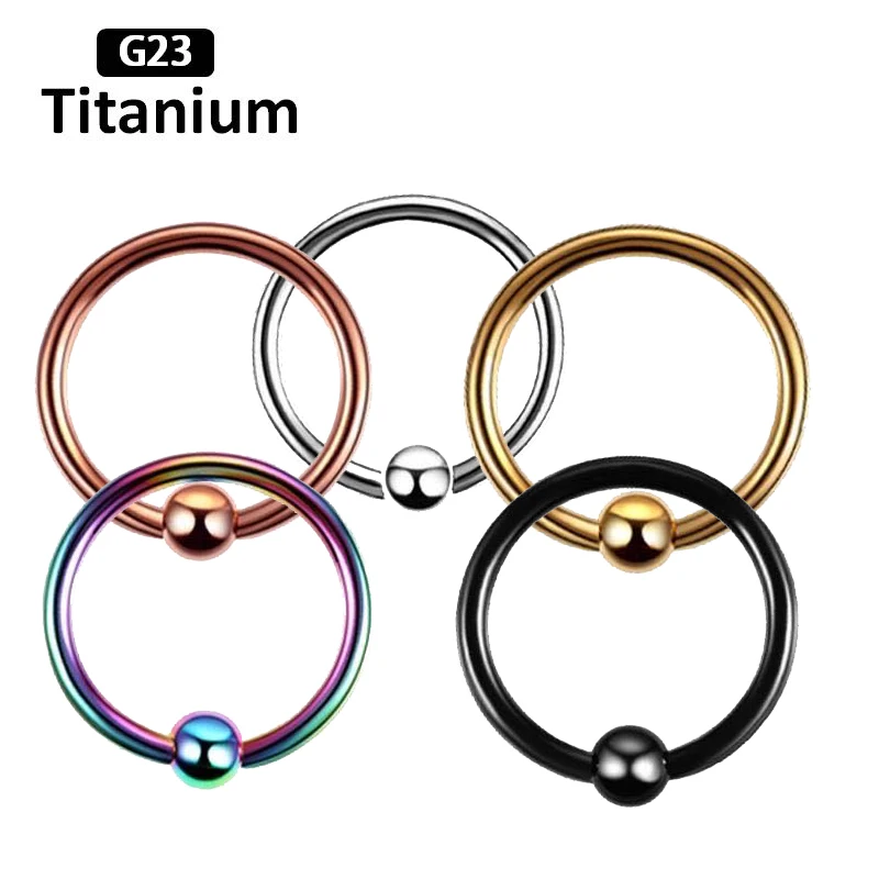 

G23 Titanium Hoop Nose Ring Captive Bead 16g Lip Eyebrow Cartilage Earrings Tragus Helix Piercing Fashion Body Jewelry For Women