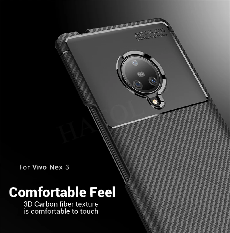 hatoly case for vivo nex 3s cover ultra thin soft tpu carbon fiber back cover for vivo nex 3s bumper case on bbk vivo nex 3 5g free global shipping