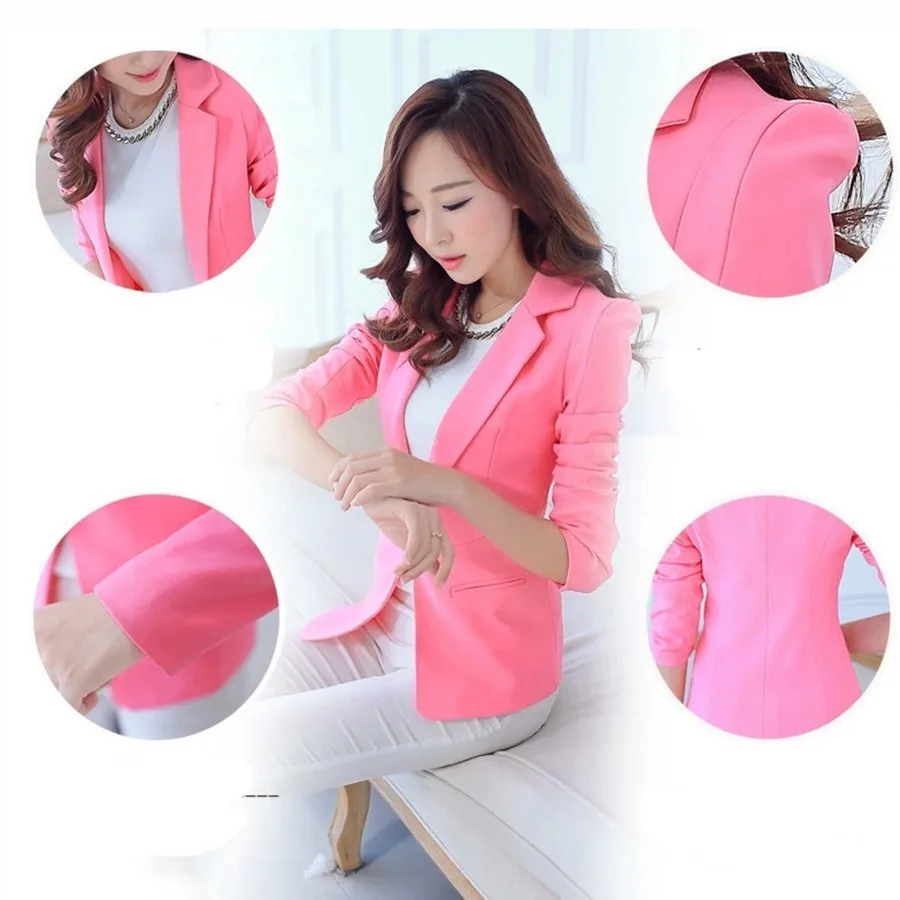 

Nice Lady Blazer Long Sleeve Blaser Women Suit Jacket Female Feminine Blazer Femme Pink Blue White Black Blazer Autumn Female