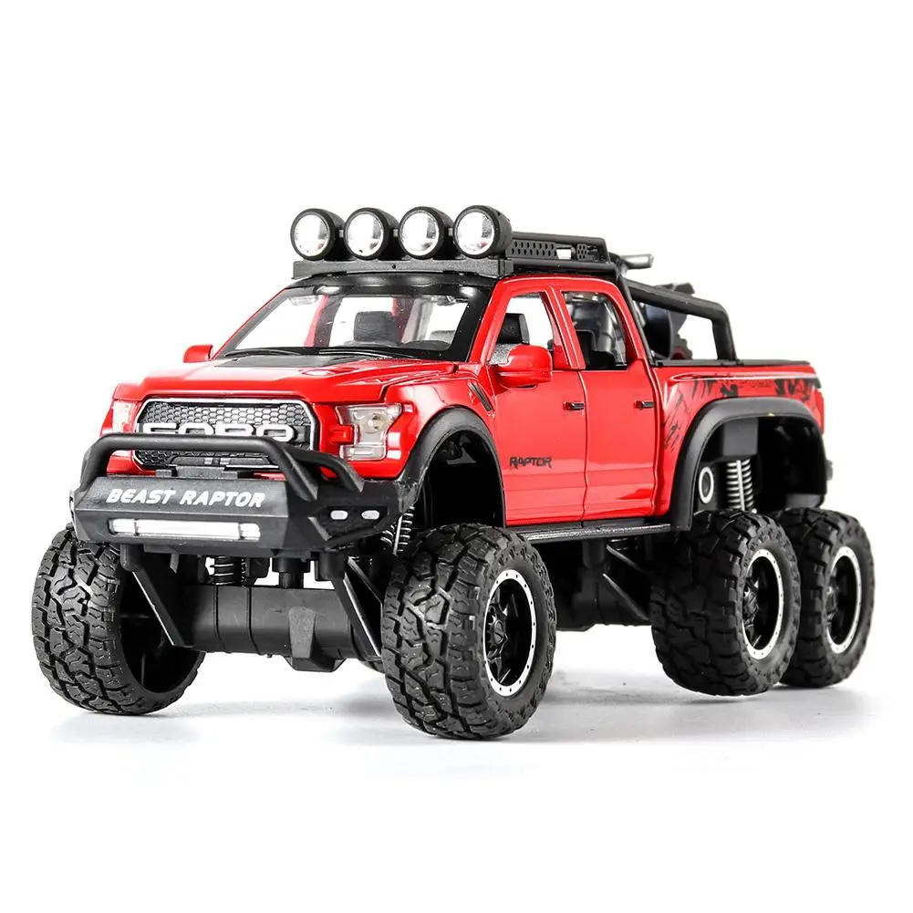 1:28 Ford Raptor модель внедорожника Детский Светильник силы возврата и звуковая