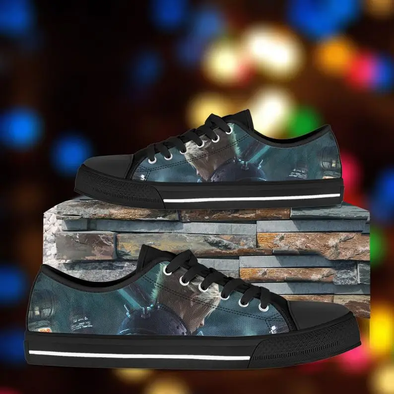 

Final Fantasy 7 shoes,Mens Womens Designer Leisure Sneakers Men Casual Canvas Shoes Off White