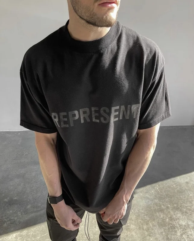 

REPRESENT Vintage T-shirt 2021 Men Women Vintage Represent Tee Hand-distressed Short Sleeve Devil Beauty Graphical Print Tops