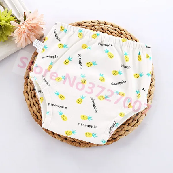 Pineapple Милые хлопковые тренировочные трусики для малышей, непромокаемые тканевые подгузники многоразовые подгузники, подгузники для малышей, нижнее белье для малышей, моющиеся зимние - Цвет: Pineapple