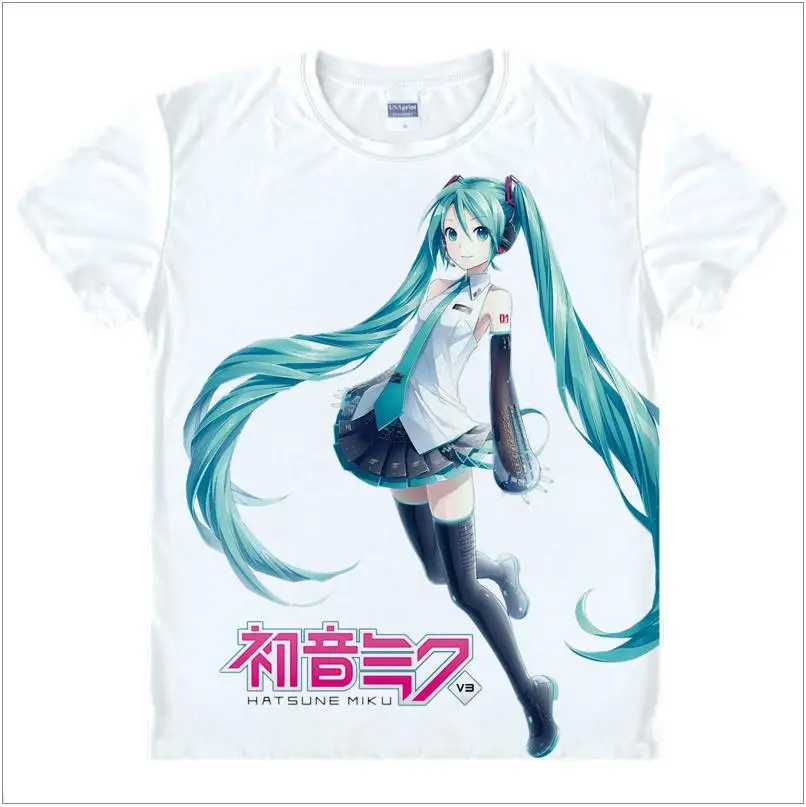 Новинка, футболка vocaloid Hatsune Miku, аниме, известная японская анимация, новинка, летняя мужская футболка, карнавальный костюм, Милая футболка