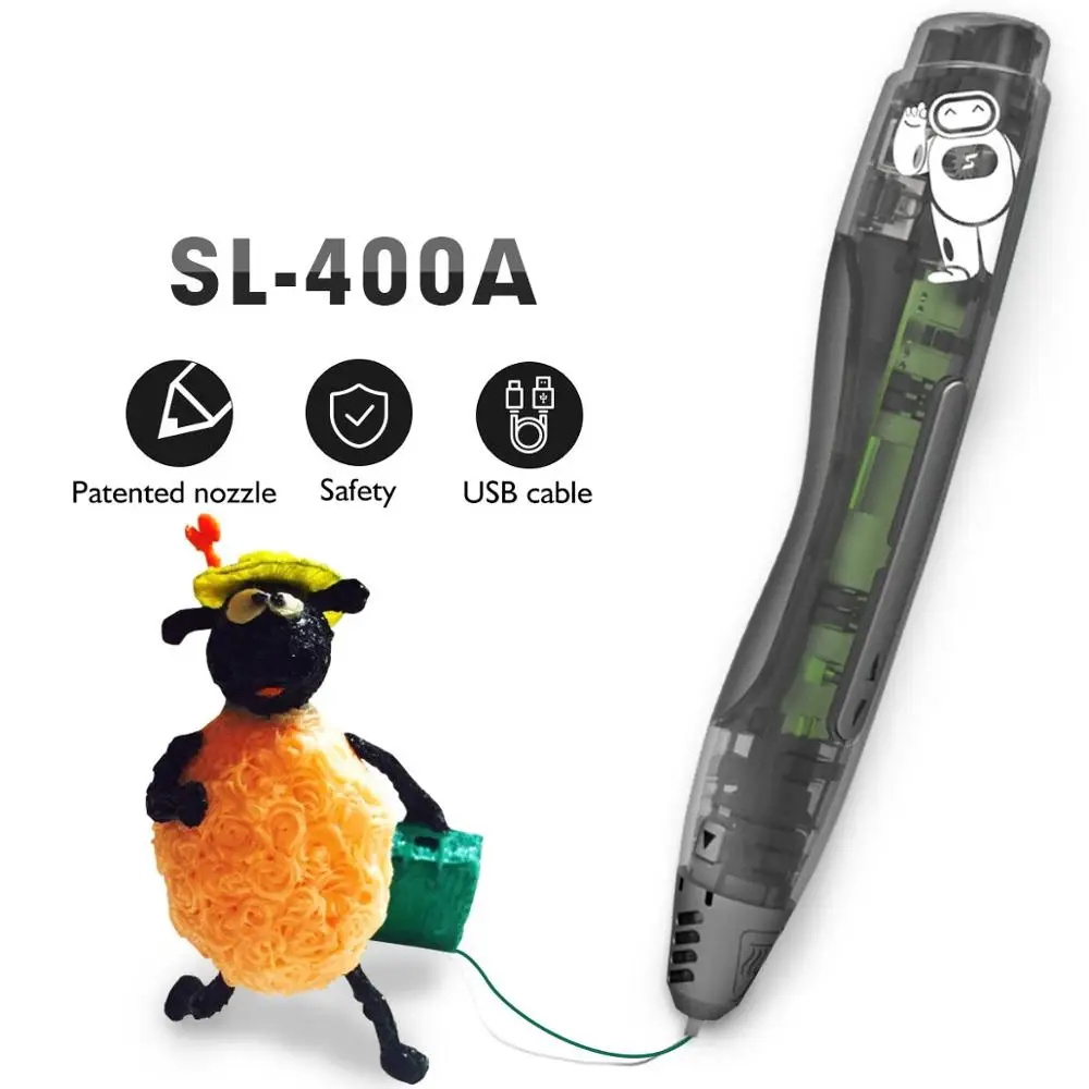 

3d-ручка, SL-400A, прозрачная, низкотемпературная, для обучения детей