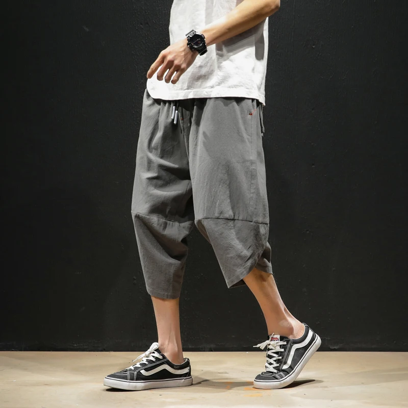 Повседневные штаны шаровары для мужчин Jogger укороченные фитнеса Мужские Harajuku