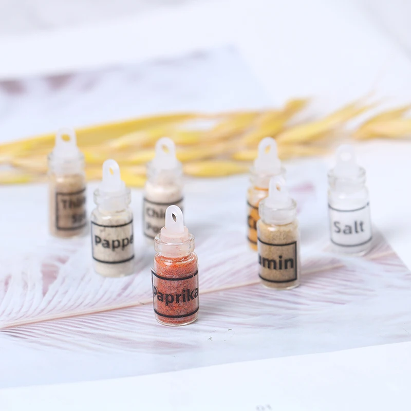 

1Pcs 1/12 Dollhouse Miniature Accessories Mini Glass Seasoning Bottle Simulation Kitchen Food Model Toys