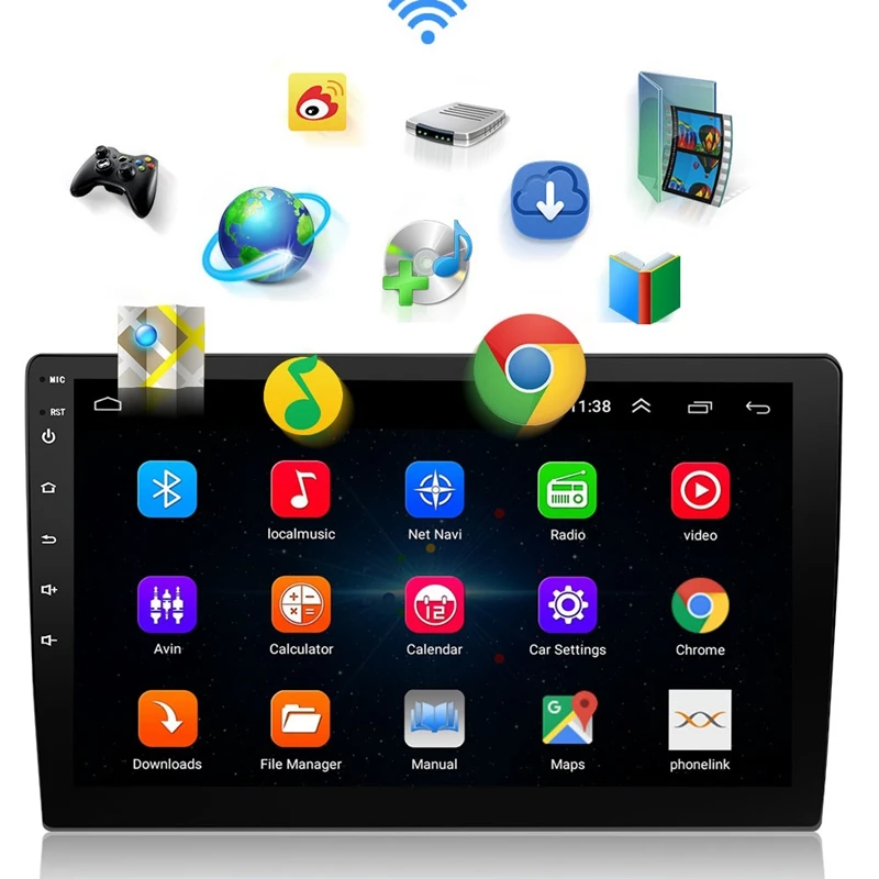 

10.1 Inch Android 8.1 HD Press Sn Car MP5 Player Multimedia Radio 1GB+16GB Wifi Bluetooth GPS Navigation