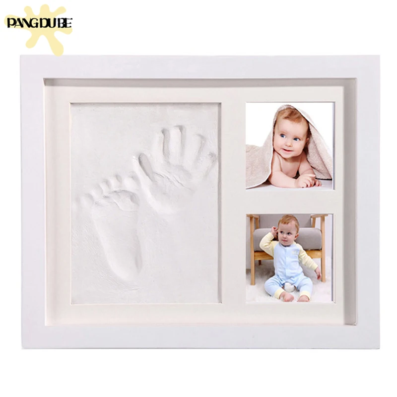 Baby Hand and Footprint Phone Frame White Clay Baby Footprints Frame Memory Gift for Newborn Baby Items Paw Print Photo Frame