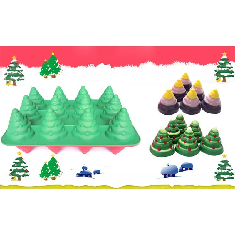 Fondant Mould Craft Christmas Tree Silicone Candle Soap 3D Cake Chocolate Baking Mold mold | Дом и сад