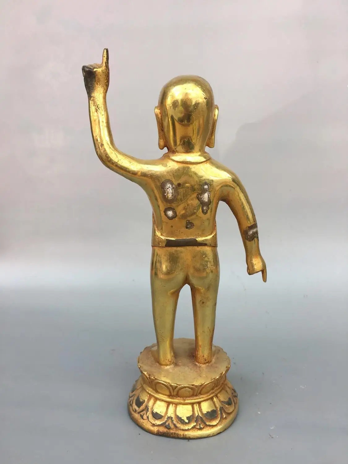 

wedding decoration Chinese folk collection statues brass gilt prince statue Buddha Shakyamuni Buddha statue