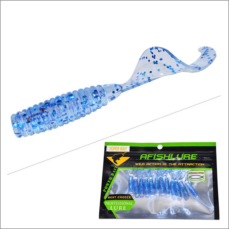 Приманка рыболовная с длинным хвостом воблер мягкий 12 шт./лот 45 мм 1 2 г