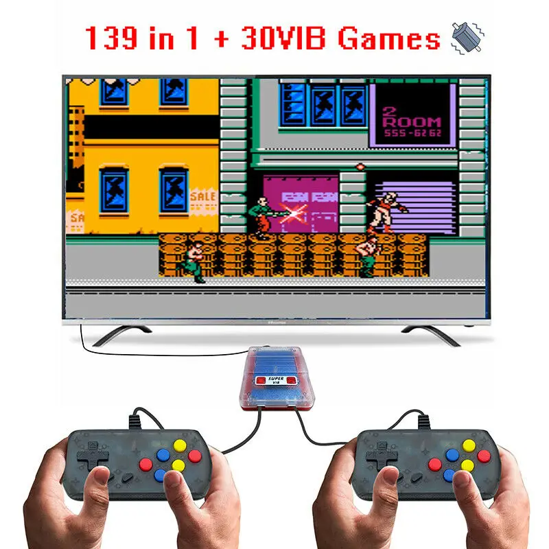 Super VIB-tv Ретро домашняя игровая консоль ТВ Классическая портативная Встроенная 169 игр с 2 виброконтроллерами