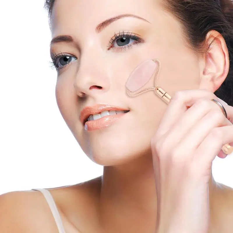 Натуральный нефритовый ролик для массажа лица массажер похудения и розовый