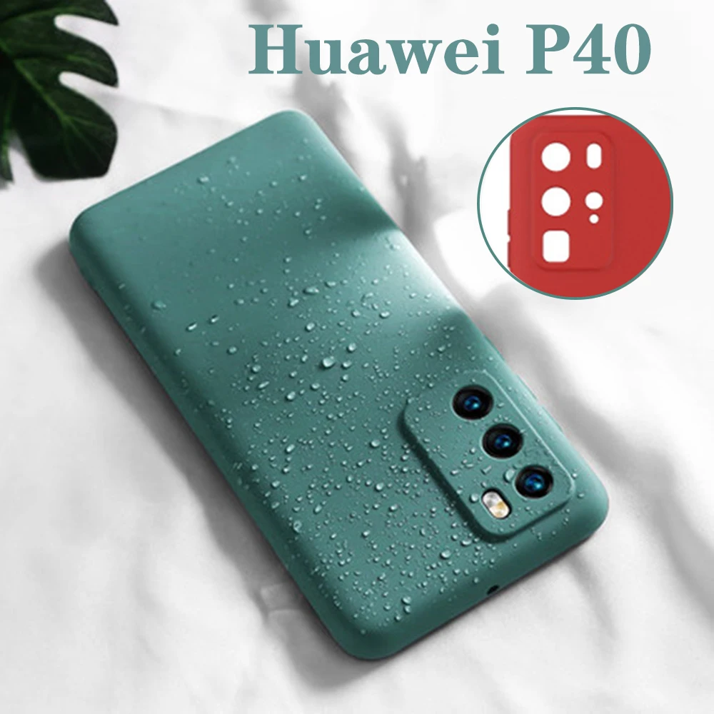 Защитный чехол из жидкого силикона для мобильного телефона Huawei P40 P30 P20 Pro Mate 30 20