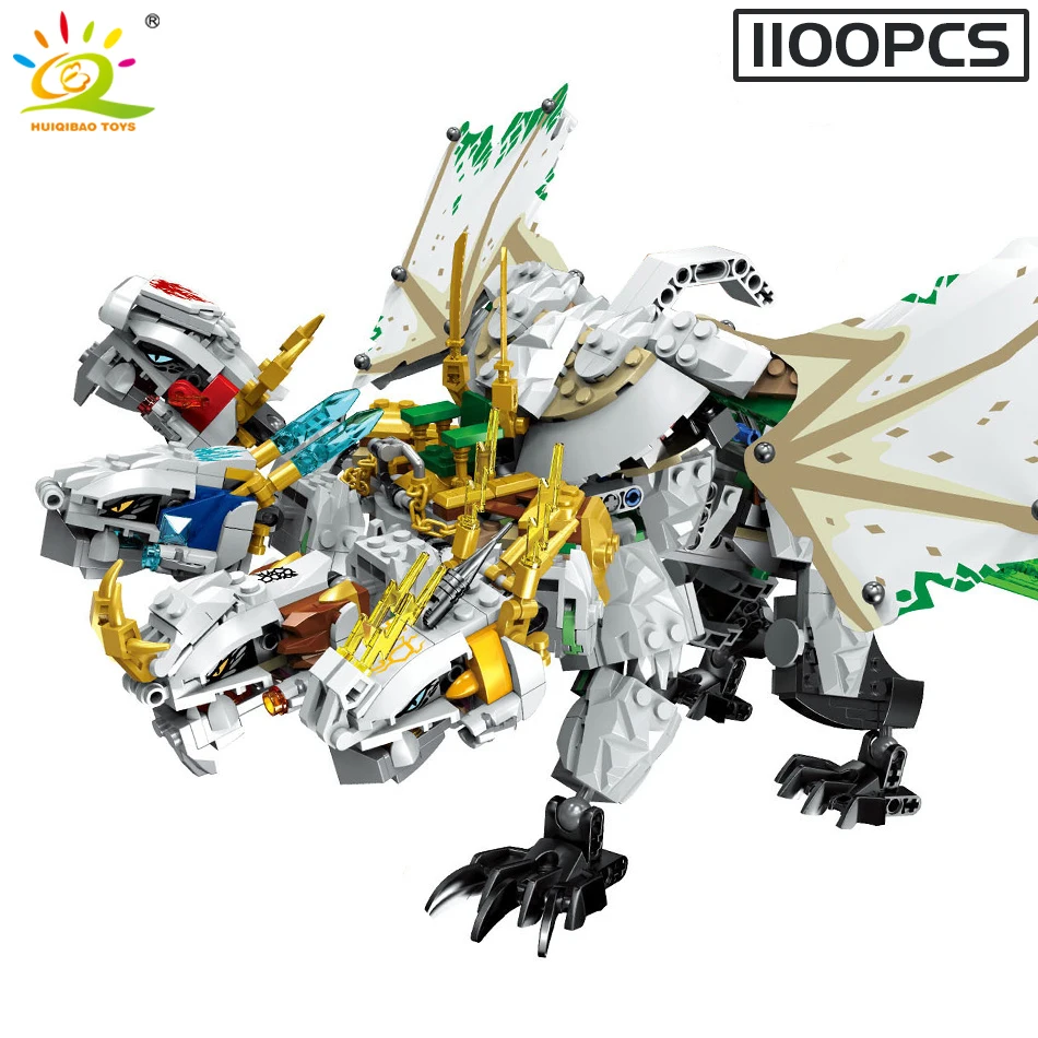 HUIQIBAO 1100 Шт фантом ниндзя Фея Дракон рыцарь строительные блоки фигурки кирпичи