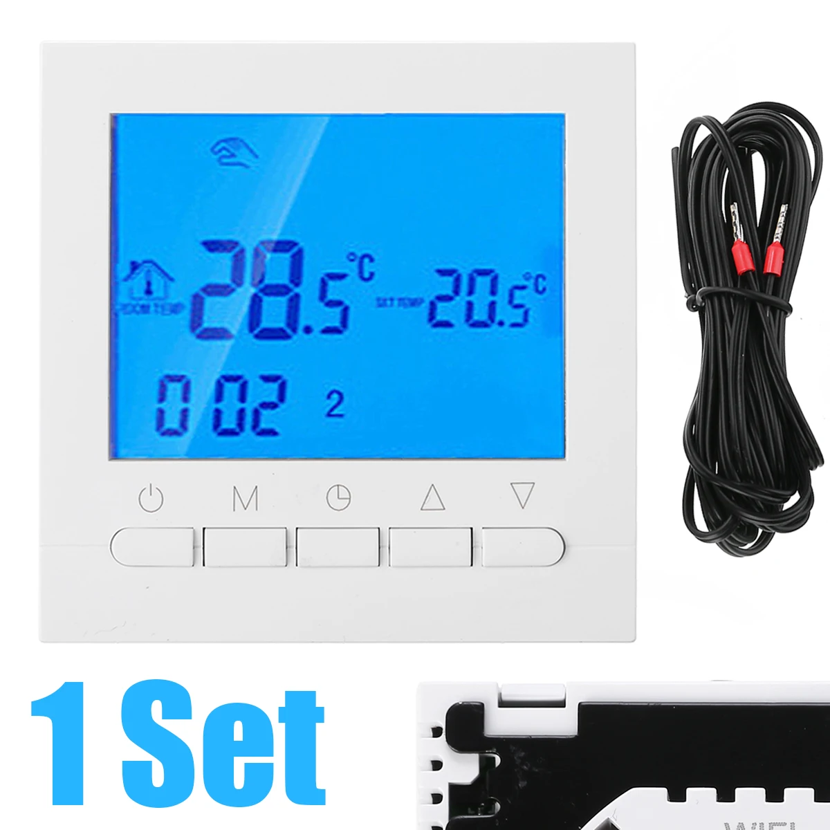 

1 pcs 3.4 * 1.7inch White Digital Programmable Wireless LCD Control Digital Thermostat Heating Temperature Regulator Tools