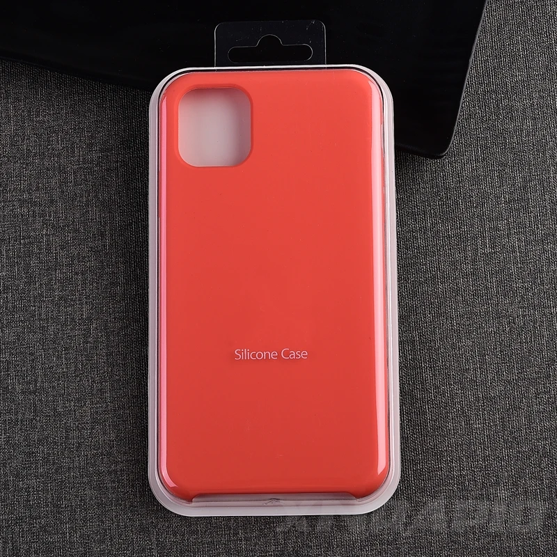 Spicy Orange Роскошный официальный логотип силиконовый чехол для телефона для iPhone 11 Pro Max чехол для 7 8 6 6s Plus X XS XR XS MAX чехол Funda - Цвет: Spicy Orange