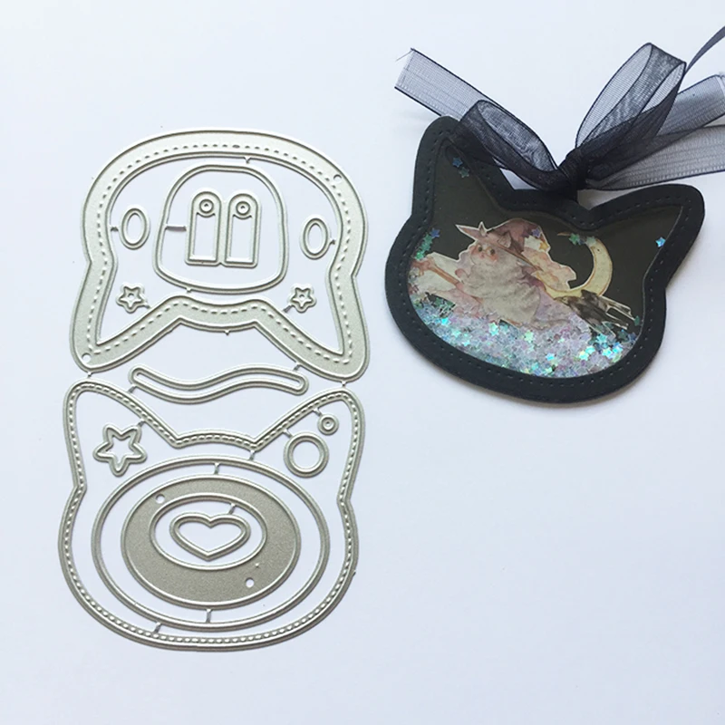 

3D Cat Head Metal Die Cuts for DIY Scrapbooking Album Paper Cards Decorative Crafts Embossing Cutting Dies