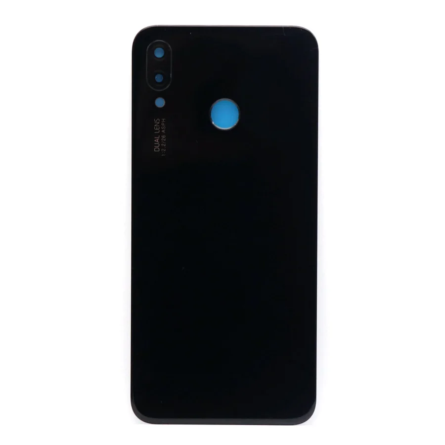 Для huawei P20 Lite Крышка для батареи Задняя стеклянная дверь корпус чехол для huawei P20 Lite Крышка для батареи задняя панель с объективом камеры - Цвет: Black With Lens