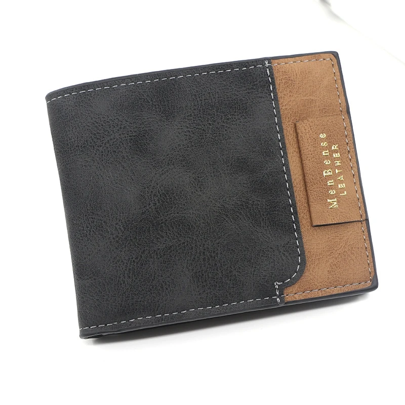 

Men Short Small Wallet Minimalist Mens Leather Pu Trifold Male Purse Zipper Coin Pouch Multi-functional Card Holder Wallets