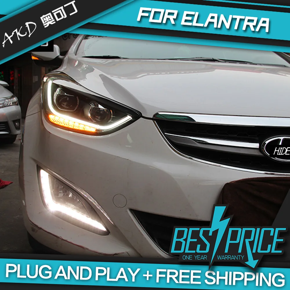Автомобильный Стильный чехол для фары для автомобиля Hyundai Elantra 2011- Elantra светодиодный фонарь светодиодный DRL H7 D2H Hid Angel Eye Bi Xenon