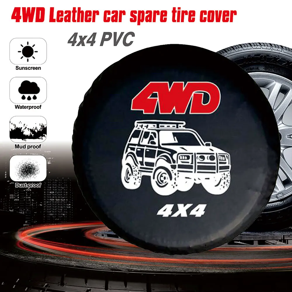 

17" 16" 15" 14" Inch 4WD 4x4 PVC Leather Spare Wheel Tire Cover Case Bag Pouch Protector car tyres 14 inch For Jeep Hummer