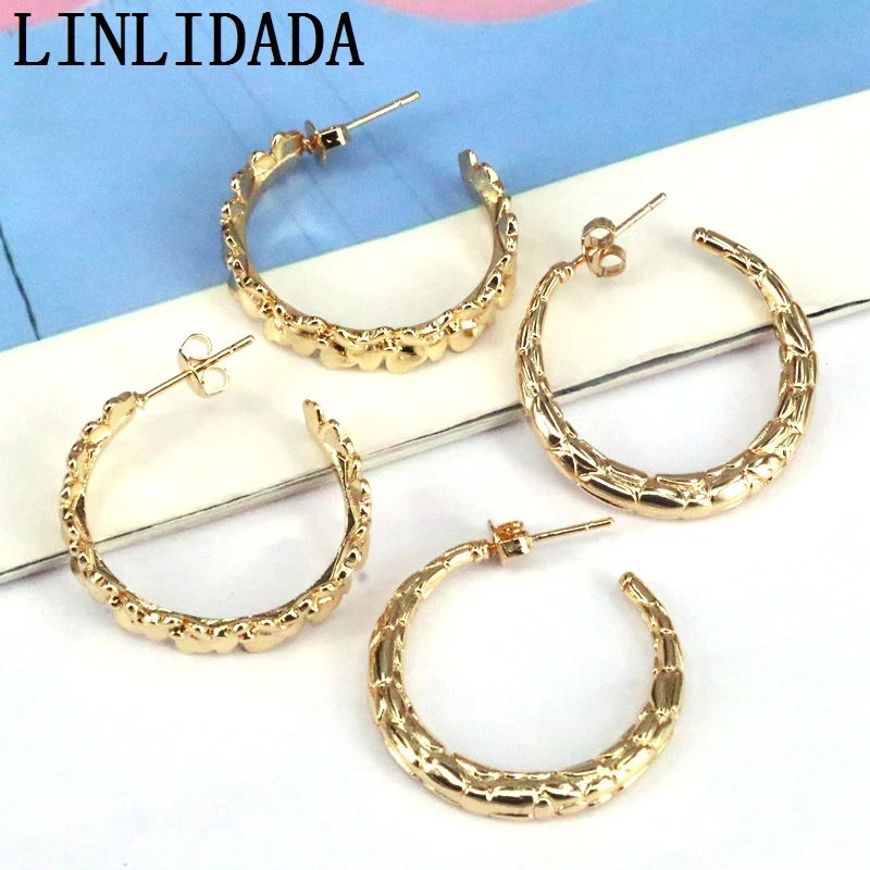 

5Pairs Fashion Geometric Circle Stud Earrings for Women Gold Color Copper Jewelry Fashion Metal Earrings