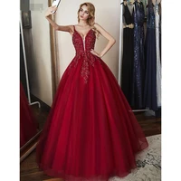red luxury quinceanera dresses ball gown sequin spaghetti straps tulle prom debutante sixteen sweet 16 dress vestidos de 15 anos