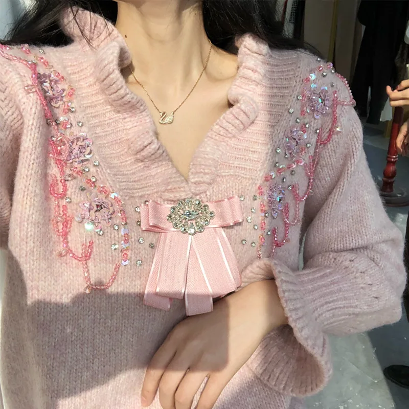 Осень 2020 новинка Женский вязаный свитер с высоким воротом женский модный